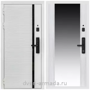 Входные двери Белый сандал, Умная входная смарт-дверь Армада Каскад WHITE МДФ 10 мм Kaadas S500 / МДФ 16 мм СБ-16 Сандал белый