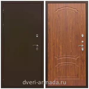 Толстые входные двери, Дверь входная элитная Армада Термо Молоток коричневый/ МДФ 6 мм ФЛ-140 Морёная берёза для загородного дома  с шумоизоляцией