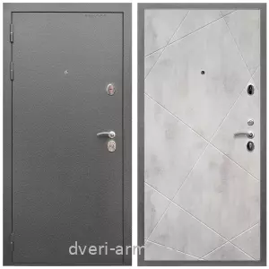 Входные двери с двумя петлями, Дверь входная Армада Оптима Антик серебро / МДФ 10 мм ФЛ-291 Бетон светлый