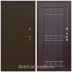 Двери в деревянный дом, Дверь входная стальная уличная в квартиру Армада Термо Молоток коричневый/ МДФ 10 мм ФЛ-242 Эковенге с панелями МДФ трехконтурная