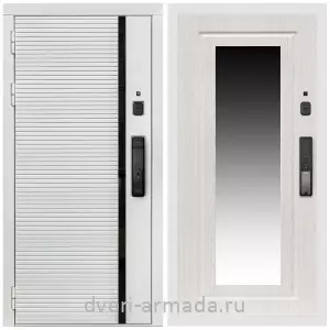 Входные двери Лондон, Умная входная смарт-дверь Армада Каскад WHITE МДФ 10 мм Kaadas K9 / МДФ 16 мм ФЛЗ-120 Дуб белёный