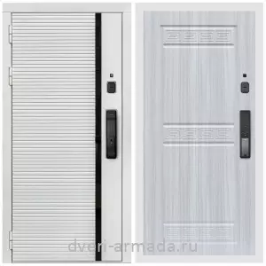 Умная входная смарт-дверь Армада Каскад WHITE МДФ 10 мм Kaadas K9 / МДФ 10 мм ФЛ-242 Сандал белый
