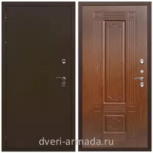 Для коттеджа, Дверь входная утепленная для загородного дома Армада Термо Молоток коричневый/ МДФ 16 мм ФЛ-2 Мореная береза