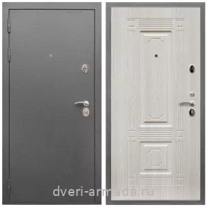 МДФ без фрезеровки, Дверь входная Армада Оптима Антик серебро / МДФ 16 мм ФЛ-2 Дуб белёный