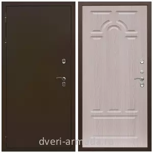 Утепленные для частного дома, Дверь входная стальная уличная в частный дом Армада Термо Молоток коричневый/ МДФ 16 мм ФЛ-58 Дуб белёный