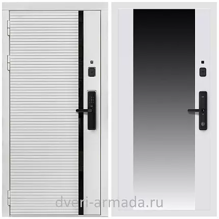 Умная входная смарт-дверь Армада Каскад WHITE МДФ 10 мм Kaadas S500 / МДФ 16 мм СБ-16 Белый матовый