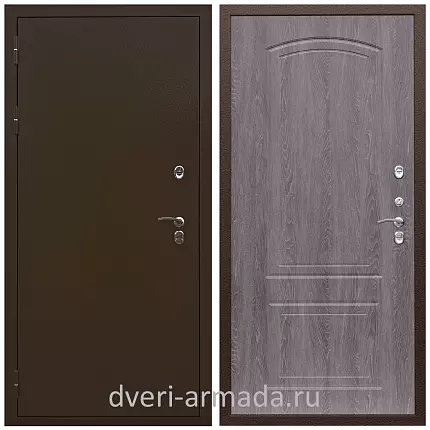 Дверь входная железная уличная в дом Армада Термо Молоток коричневый/ МДФ 6 мм ФЛ-138 Дуб филадельфия графит для дачи на заказ от производителя